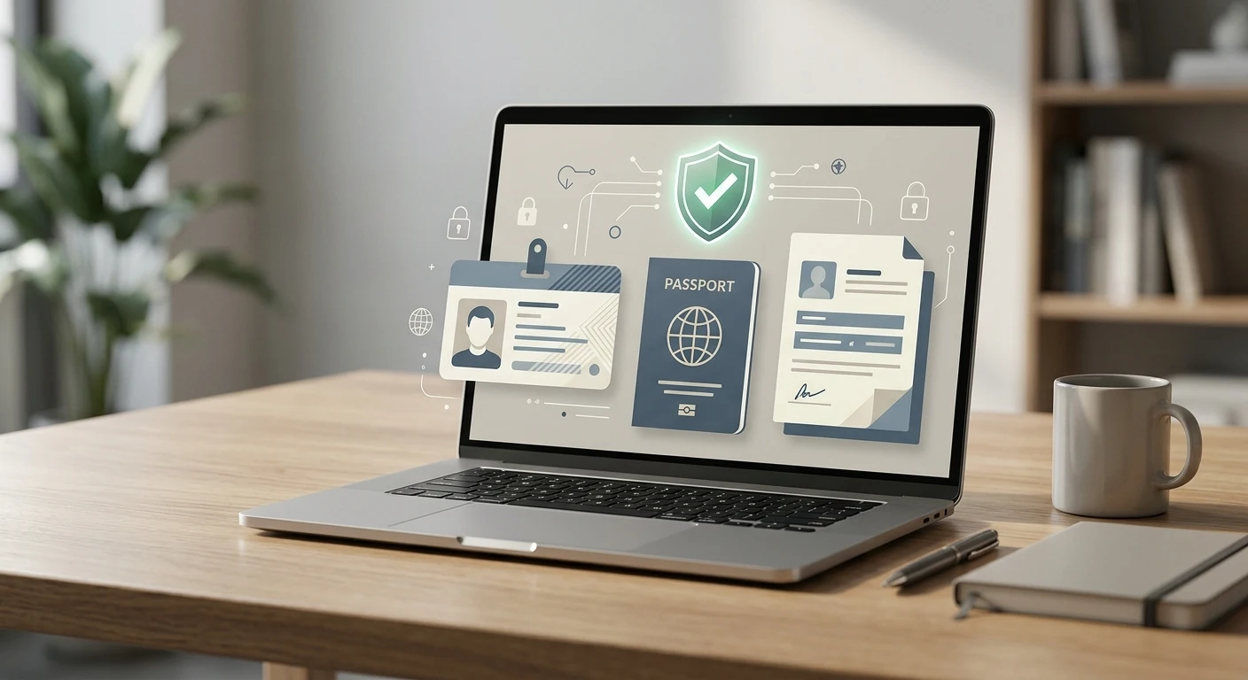 Illustratie van een neutrale identiteitscontrole zonder persoonsgegevens
